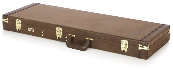 Gator Cases GWELECTVIN Electric Guitar Deluxe Wood Case  Vintage Brown