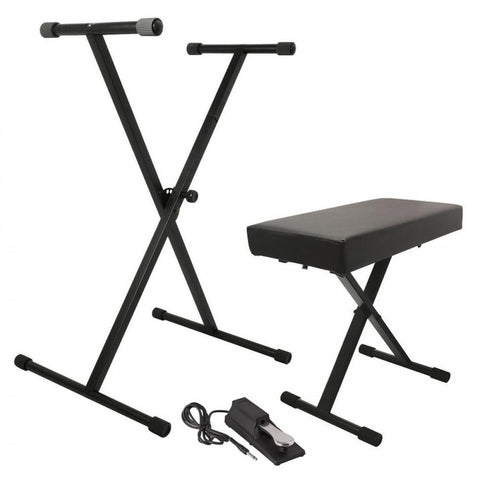 On Stage KPK6550 Keyboard Stand and Bench Pack w/ Keyboard Sustain Pedal - Image 1