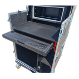 Mobile AV Broadcasting Streaming Recording Studio Workstation Case with 4U Top 12U Bottom