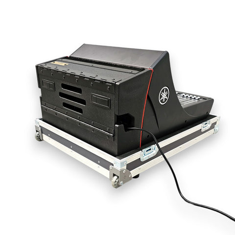 ATA Flight Case for Digital Audio Mixer Yamaha DM7C Compact with Corner Wheels, DogHouse and Telescopic Handle