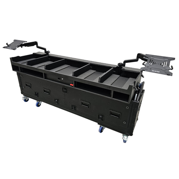 Flip-Ready Easy Retracting Hydraulic Lift Case for 4x Pioneer CDJ-3000 and DJM-V10 or A9 System