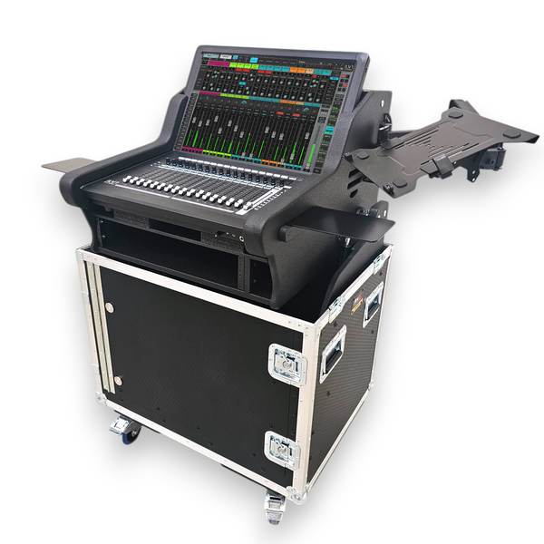WAVES eMotion LV1 Live Classic Flip-Ready Hydraulic Console Easy Retracting Lifting Case with 2U Rack Space by ZCASE