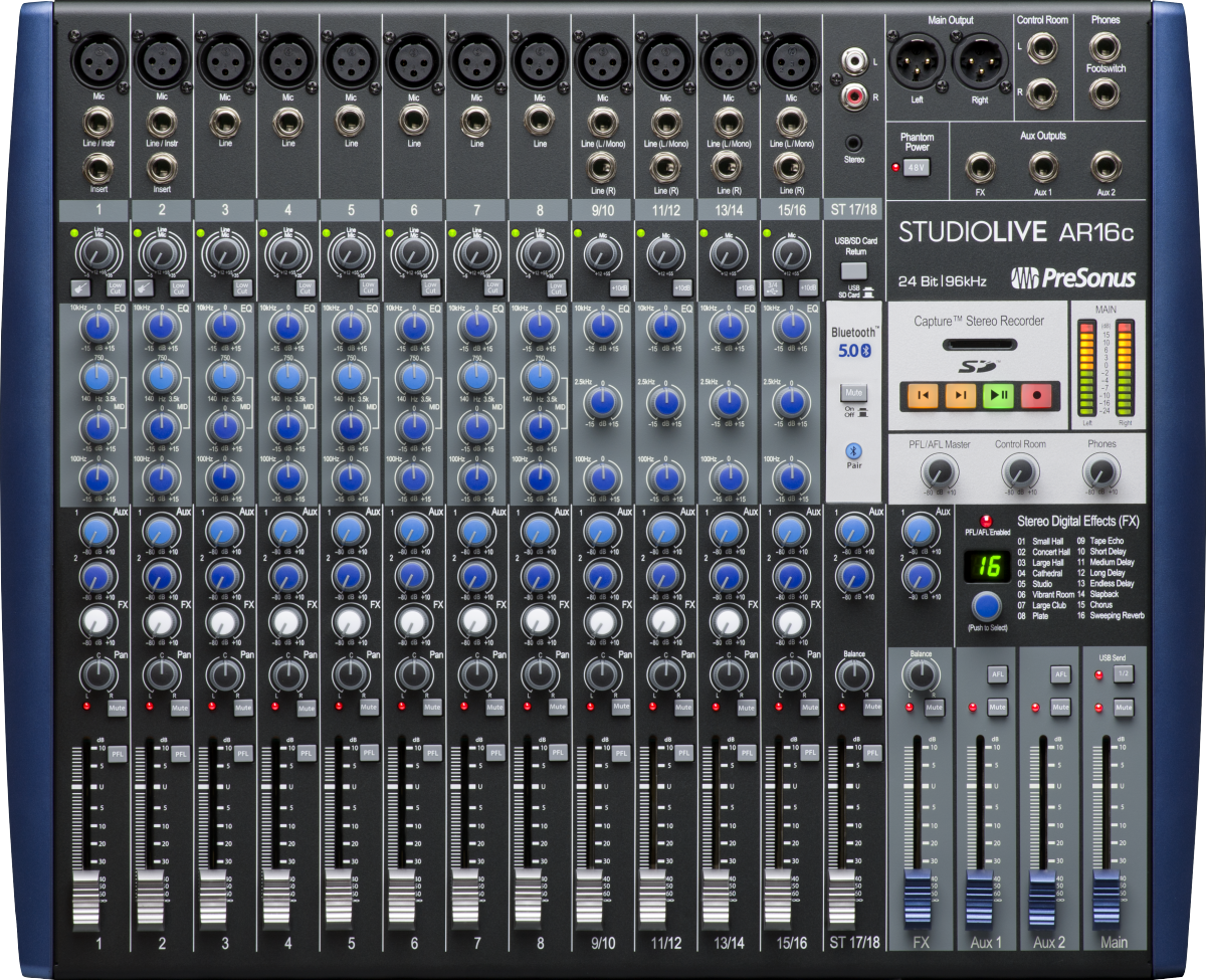 StudioLive® AR16c Analog Mixer, Blue