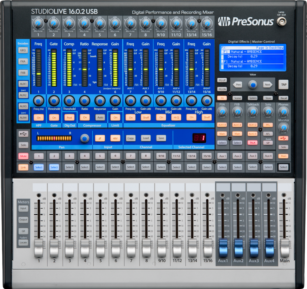StudioLive® 16.0.2 USB Digital Console Mixer, Gray, NA