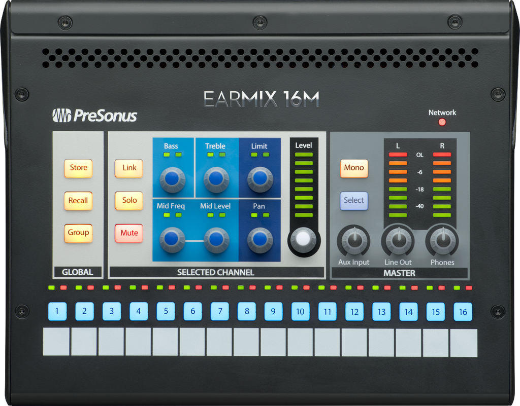 EarMix 16M Personal Monitor Mixer, Black