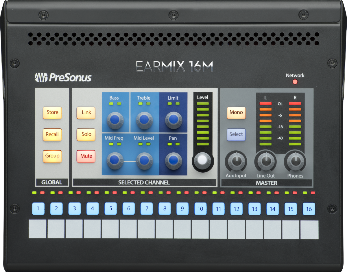 EarMix 16M Personal Monitor Mixer, Black