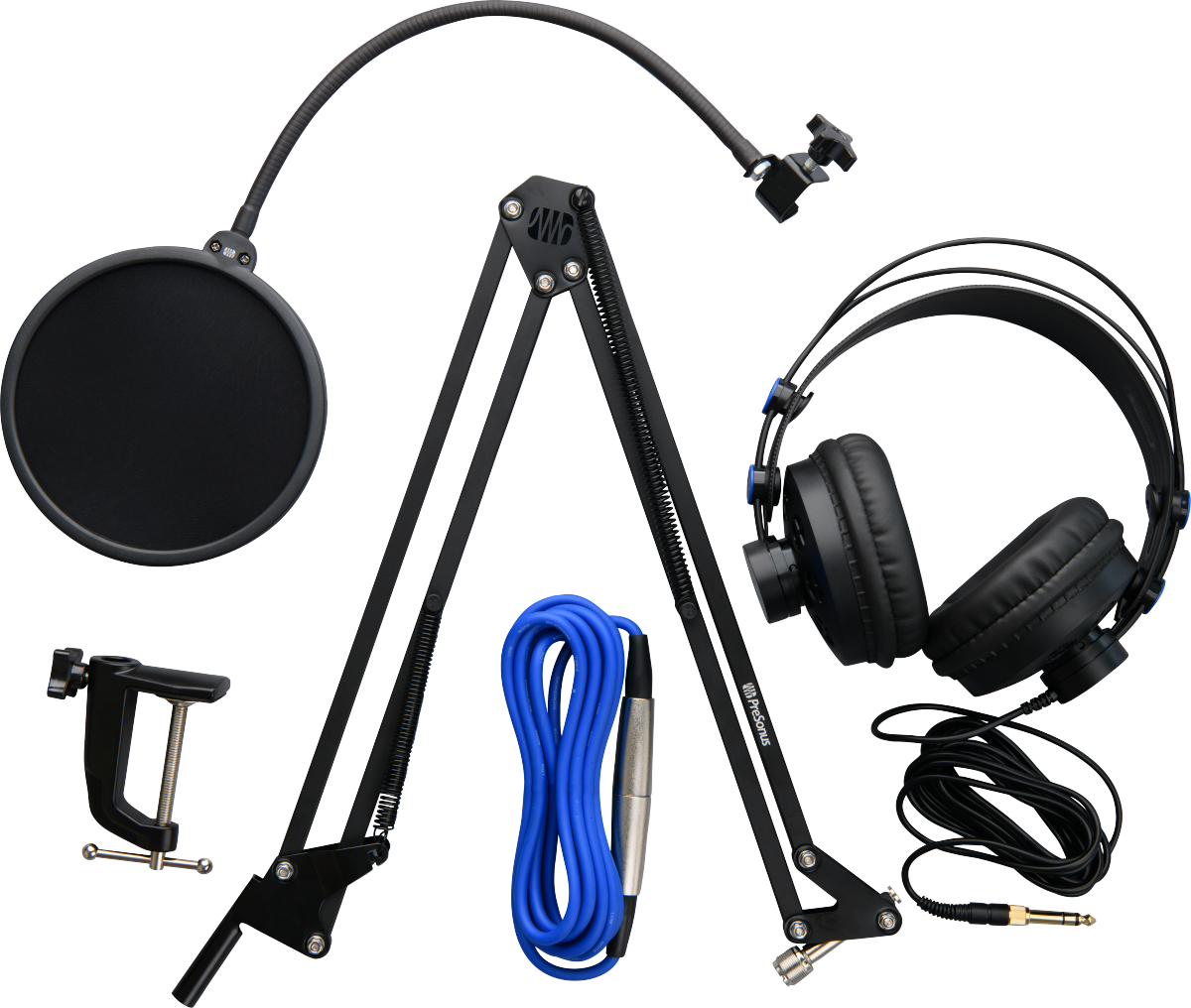 Broadcast Accessory Pack, Black with Blue Cable