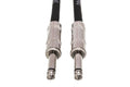 Cloth Guitar Cable, Hosa Straight to Same, 18 ft, Blue/White/Black - Front