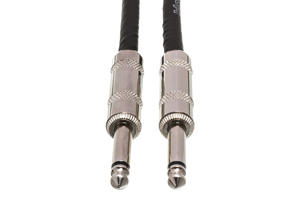 Cloth Guitar Cable, Hosa Straight to Same, 18 ft, Black/Gold - Front