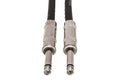 Cloth Guitar Cable, Hosa Straight to Same, 18 ft, Black/Gold - Front