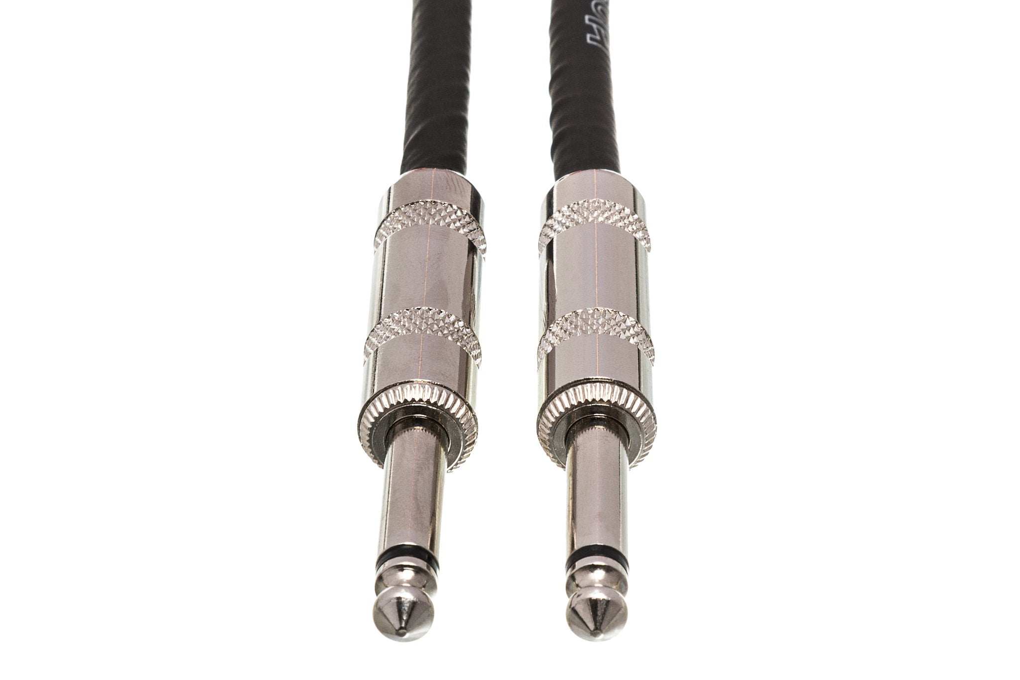 Cloth Guitar Cable, Hosa Straight to Same, 18 ft, Black/Gold - Front