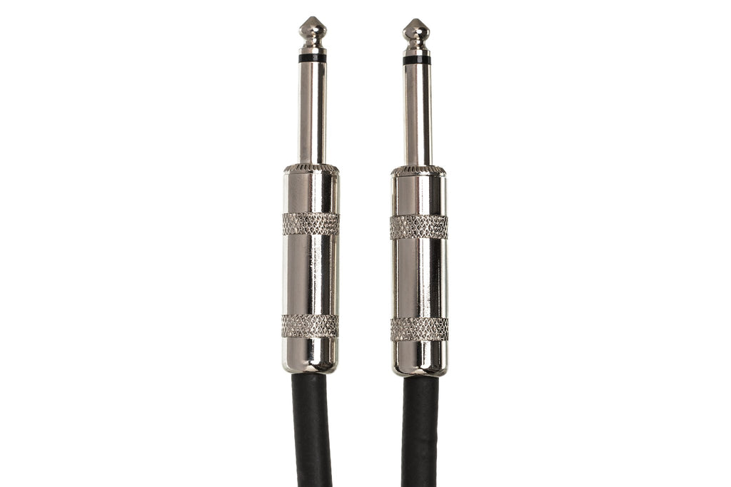 Cloth Guitar Cable, Hosa Straight to Same, 18 ft, Black/Red - Connector