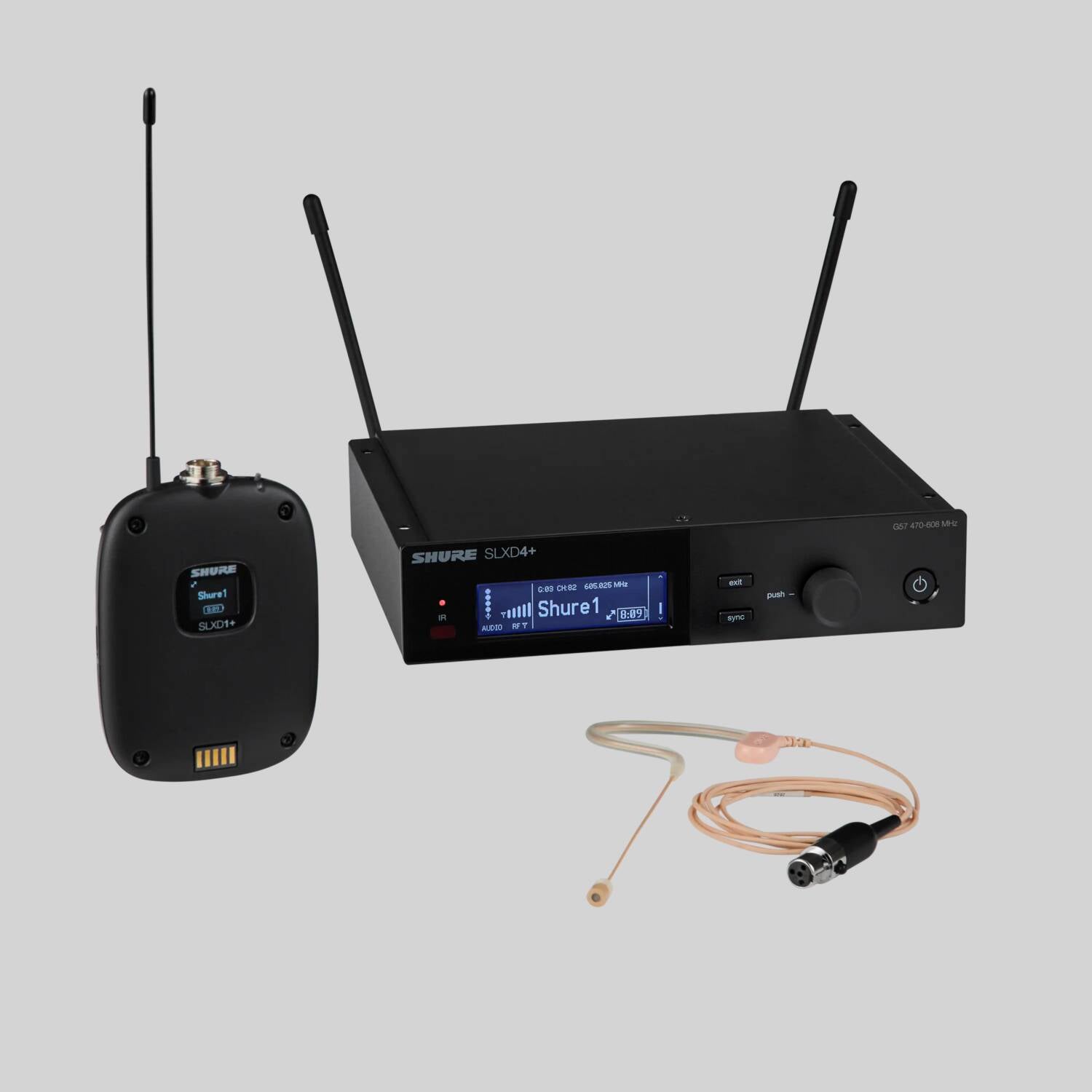 SLXD14+/153T - Digital Wireless Bodypack System with MX153T Earset Headworn Microphone