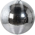 48" Mirror Disco Ball with 3/4" Glass Tiles | Bright Silver Reflective DJ Sphere with Hanging Ring