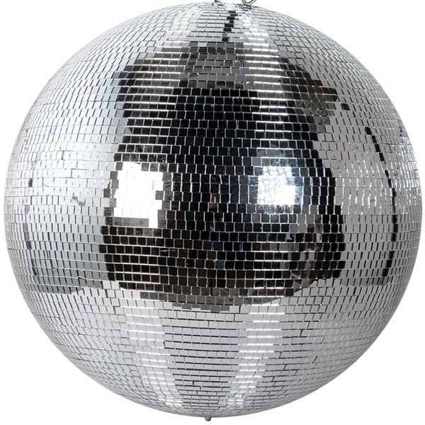 60" inch Mirror Disco Ball Bright Silver Reflective Indoor DJ Sphere with Hanging Ring for Lighting