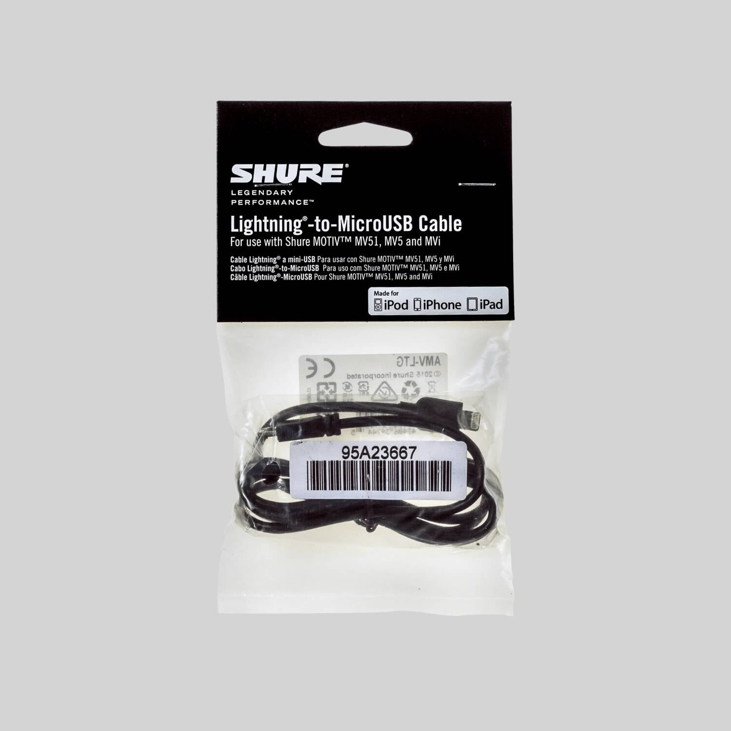 AMV-LTG - 1 m. Micro-B to Lightning Cable