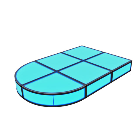 Low Rise Mini Runway ProX LUMOStage™ Modular Illuminated Acrylic Stage Platform System with Interlocking Cube Secti