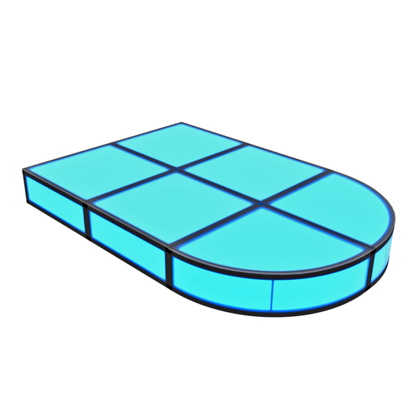 Low Rise Mini Runway ProX LUMOStage™ Modular Illuminated Acrylic Stage Platform System with Interlocking Cube Secti