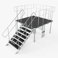 8x8 StageQ Platform Package 4x4 Decks w/ Steps Adjustable 28-48 Guard Rails and 3 Step