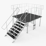 8x8 StageQ Platform Package 4x4 Decks w/ Steps Adjustable 28-48 Guard Rails and 3 Step