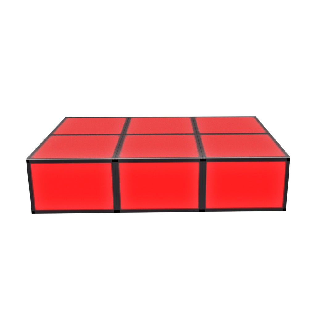Mid Rise ProX LUMOStage™ Modular Illuminated Acrylic Stage Platform System with Interlocking Cube Sections