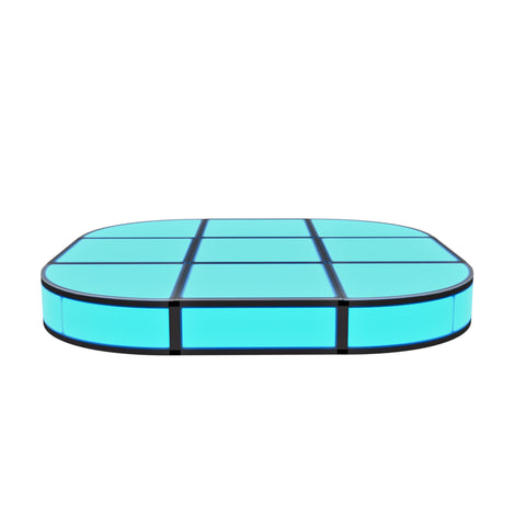 Curved Cross ProX LUMOStage™ Modular Illuminated Acrylic Stage Platform System with Interlocking Cube Sections