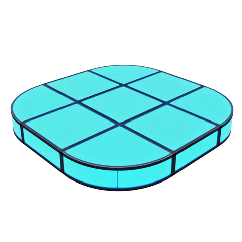 Curved Cross ProX LUMOStage™ Modular Illuminated Acrylic Stage Platform System with Interlocking Cube Sections