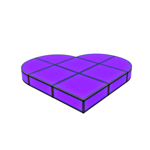 HEART Low Rise ProX LUMOStage™ Modular Illuminated Acrylic Stage Platform System with Interlocking Cube Sections