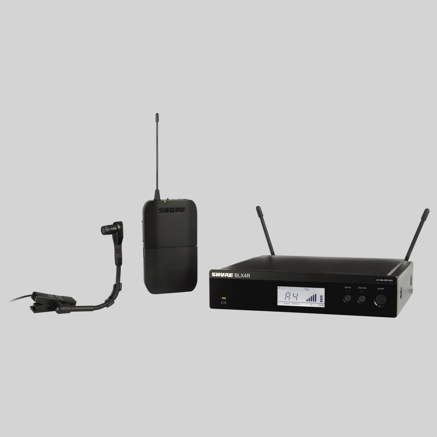 BLX14R/B98 - Wireless Rack-mount Instrument System with Beta 98H/C Clip-on Gooseneck Microphone