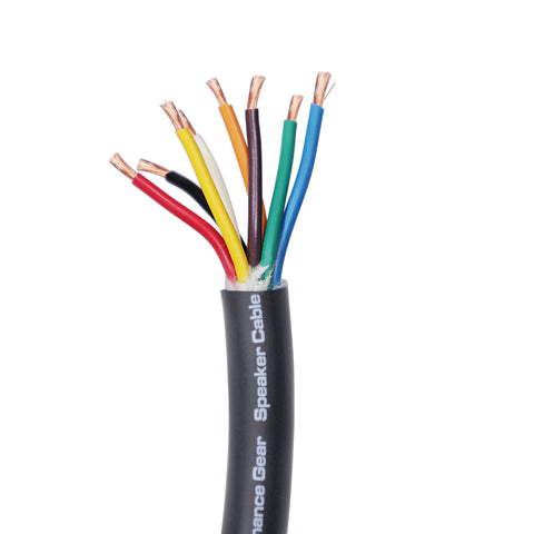 500 Ft. 12 AWG 8 Conductor Hybrid Passive Speaker Wire Bulk Cable Spool Black