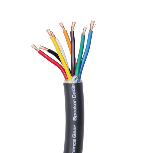 100 Ft. 12 AWG 8 Conductor Hybrid Passive Speaker Cable Wire Bulk Cable Spool Black
