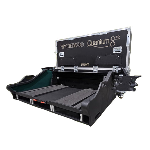 Digico Quantum 852 Flip-Ready Hydraulic Console Easy Retracting Lifting Flight Case with 3x2U Rack and wheels by Zcase Poland