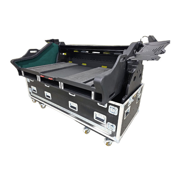 Digico Quantum 852 Flip-Ready Hydraulic Console Easy Retracting Lifting Flight Case with 3x2U Rack and wheels by Zcase Poland