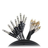 10 Ft. Unbalanced 8-Ch 1/4" TS to RCA Male Snake