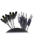 10' Ft High Performance 8-Channel Snake Cable XLR-F to 1/4" TRS Balanced Audio Cable