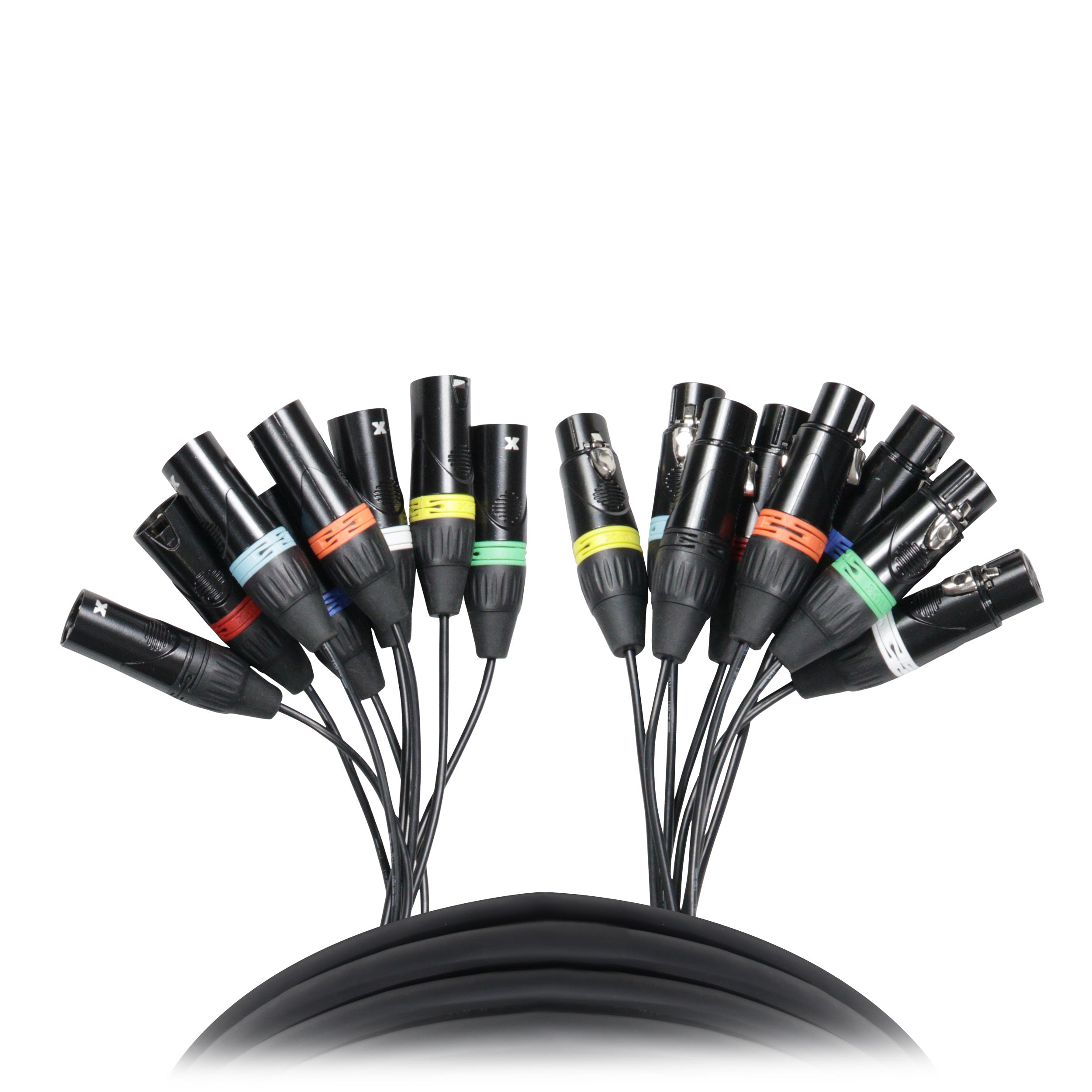 25' Ft. High Performance 8-Channel XLR-F to XLR-M Balanced Snake Audio Cable