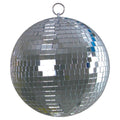 8" Mirror Disco Ball with 3/8" Glass Tiles Bright Silver Reflective DJ Sphere with Hanging Ring
