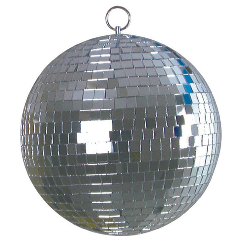 8" Mirror Disco Ball with 3/8" Glass Tiles Bright Silver Reflective DJ Sphere with Hanging Ring