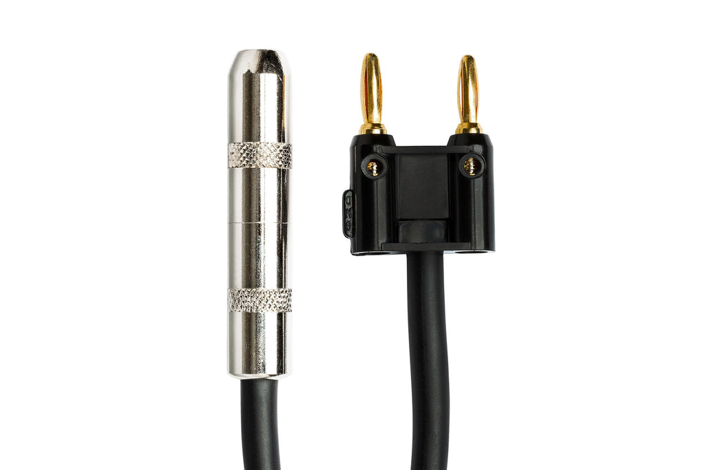 Speaker Adapter, Hosa 1/4 in TS to Dual Banana, 6 in, Black - Connector