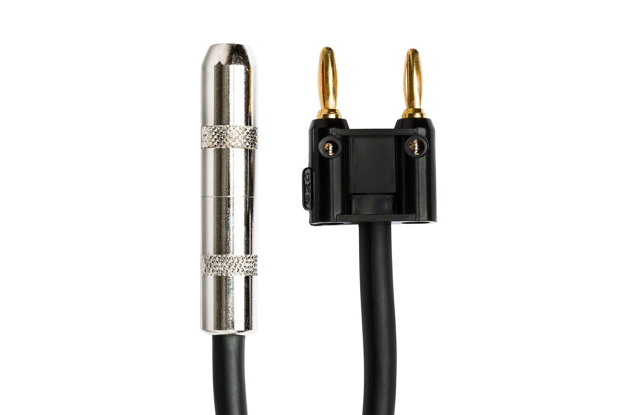 Speaker Adapter, Hosa 1/4 in TS to Dual Banana, 6 in, Black - Connector
