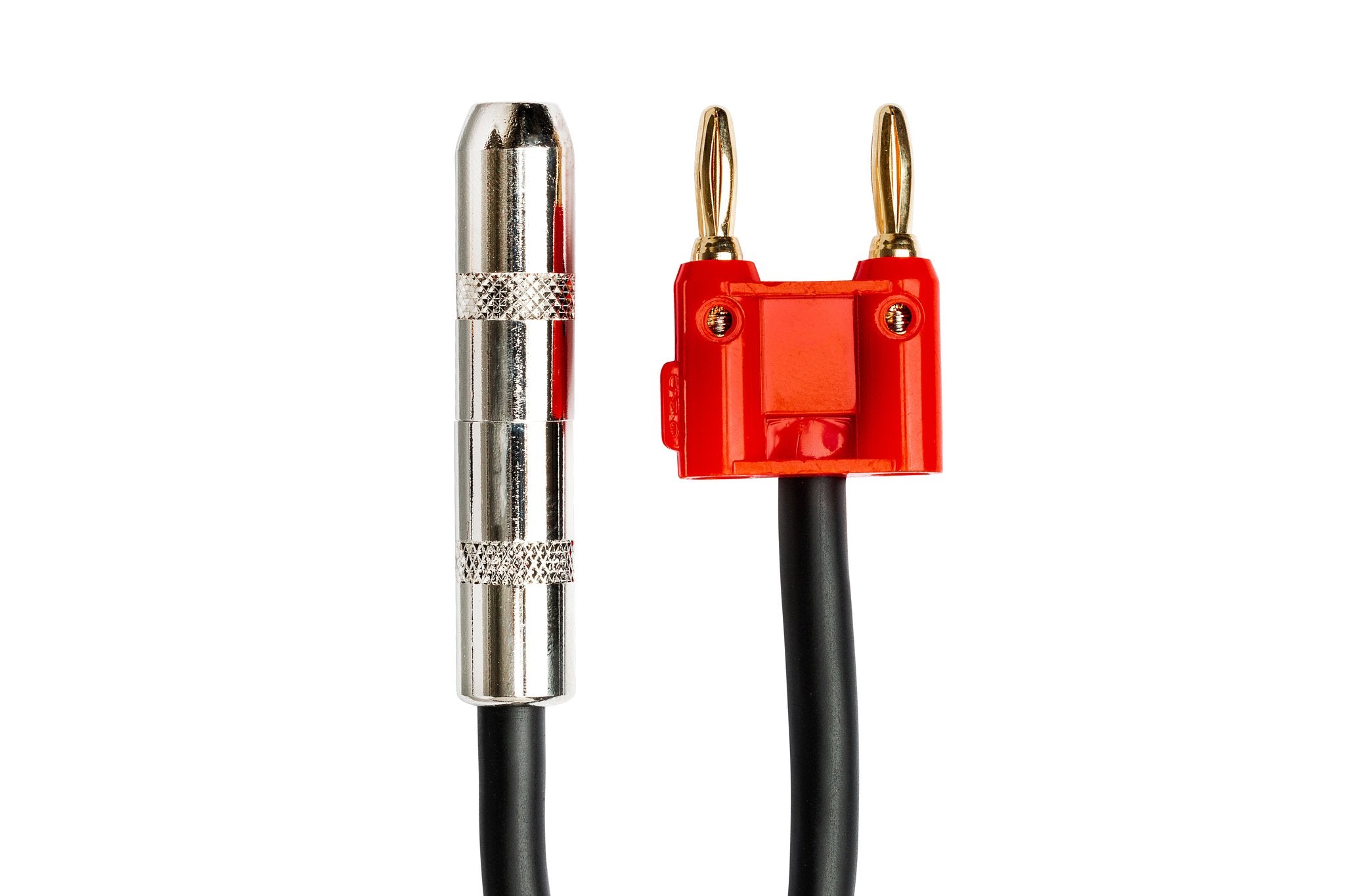 Speaker Adapter, Hosa 1/4 in TS to Dual Banana, 6 in, Red - Connector