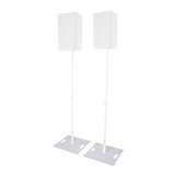 Pair of Polaris Base Plates – 2 Heavy-Duty Speaker Pole Base Plates and Carry Bags in White