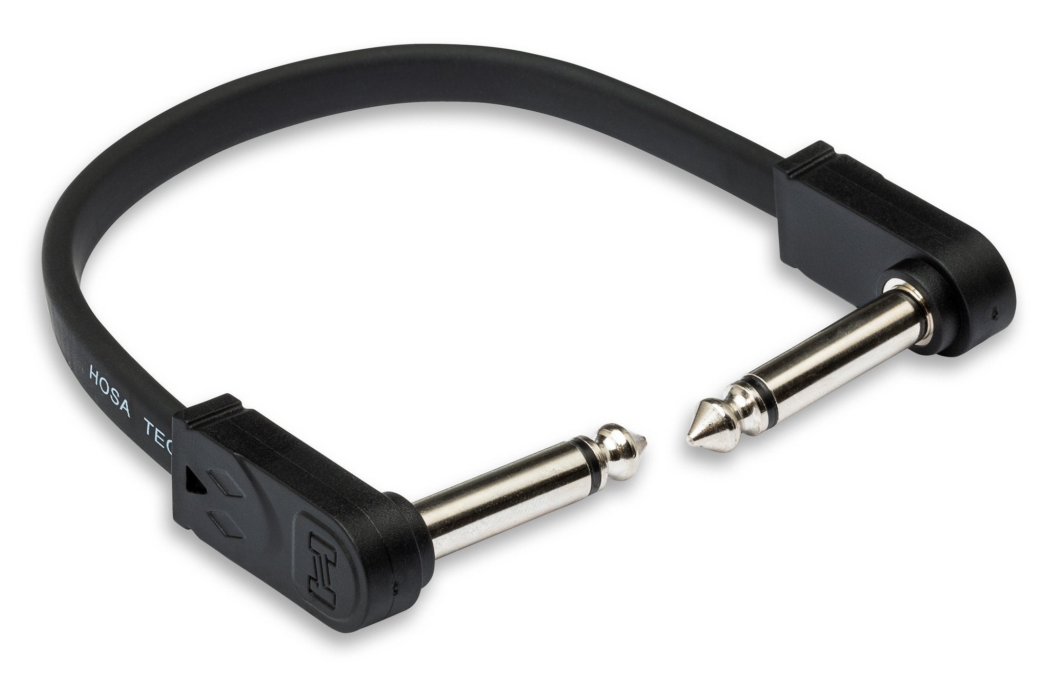 Flat Guitar Patch Cable, Molded Low-profile Right-angle to Same, 6 in - Full