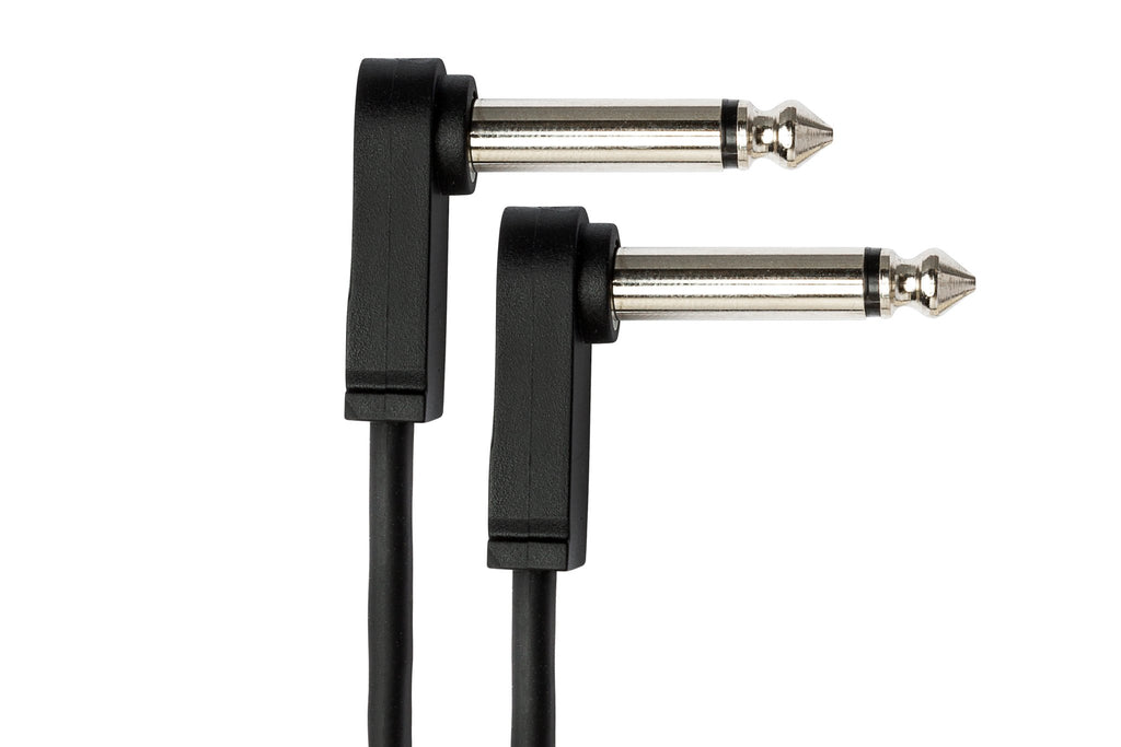 Flat Guitar Patch Cable, Molded Low-profile Right-angle to Same, 6 in, 6 pc - Connector