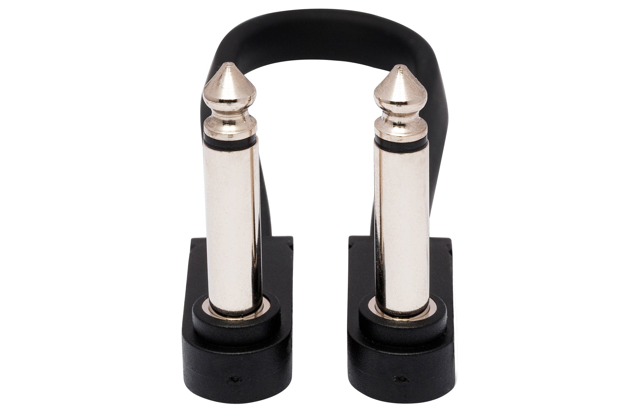 Flat Guitar Patch Cable, Molded Low-profile Right-angle to Same, 6 in, 6 pc - Front
