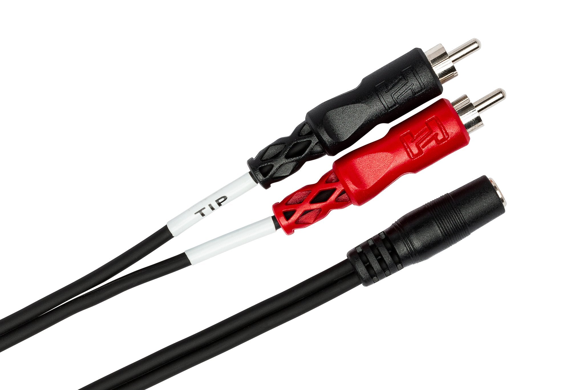 Stereo Breakout, 3.5 mm TRSF to Dual RCA, 10 ft - Angle