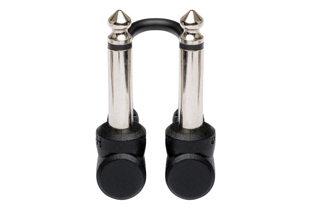 Guitar Patch Cable, Molded Right-angle to Same, 6 in - Front