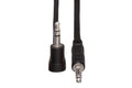 Stereo Interconnect, 3.5 mm TRS to Right-angle 3.5 mm TRS - Front