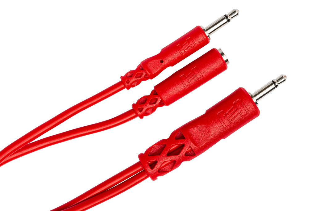 Hopscotch Patch Cables, 3.5 mm TS with 3.5 mm TSF Pigtail to 3.5 mm TS, 5 pc, 0.5 ft - Angle