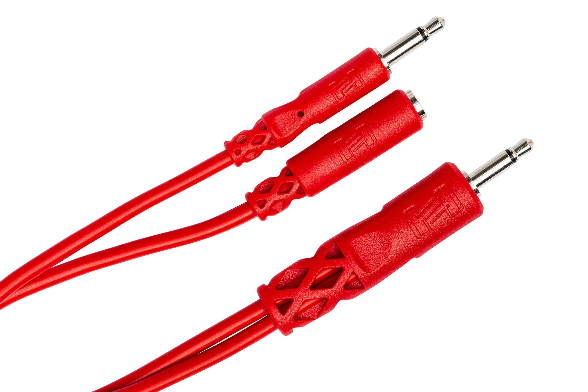 Hopscotch Patch Cables, 3.5 mm TS with 3.5 mm TSF Pigtail to 3.5 mm TS, 5 pc, 0.5 ft - Angle